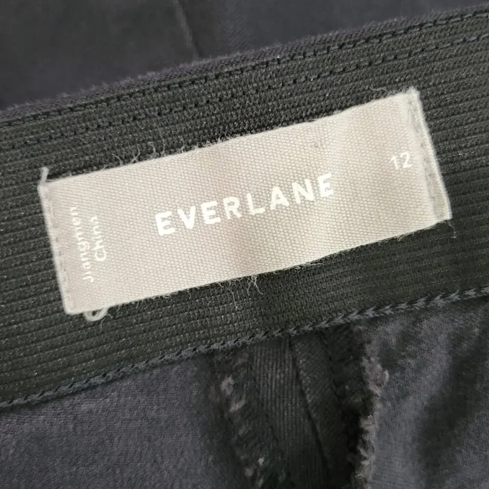 Everlane Black Side Zip Stretch Cotton Pants
